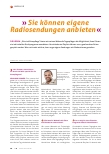 Vorschauseite 1: »Sie können eigene Radiosendungen anbieten«