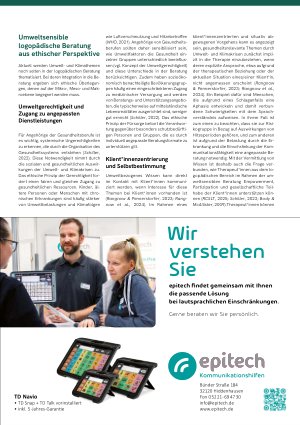Vorschauseite 4: Umweltsensible logopädische Beratung aus praxisorientierter und ethischer Perspektive