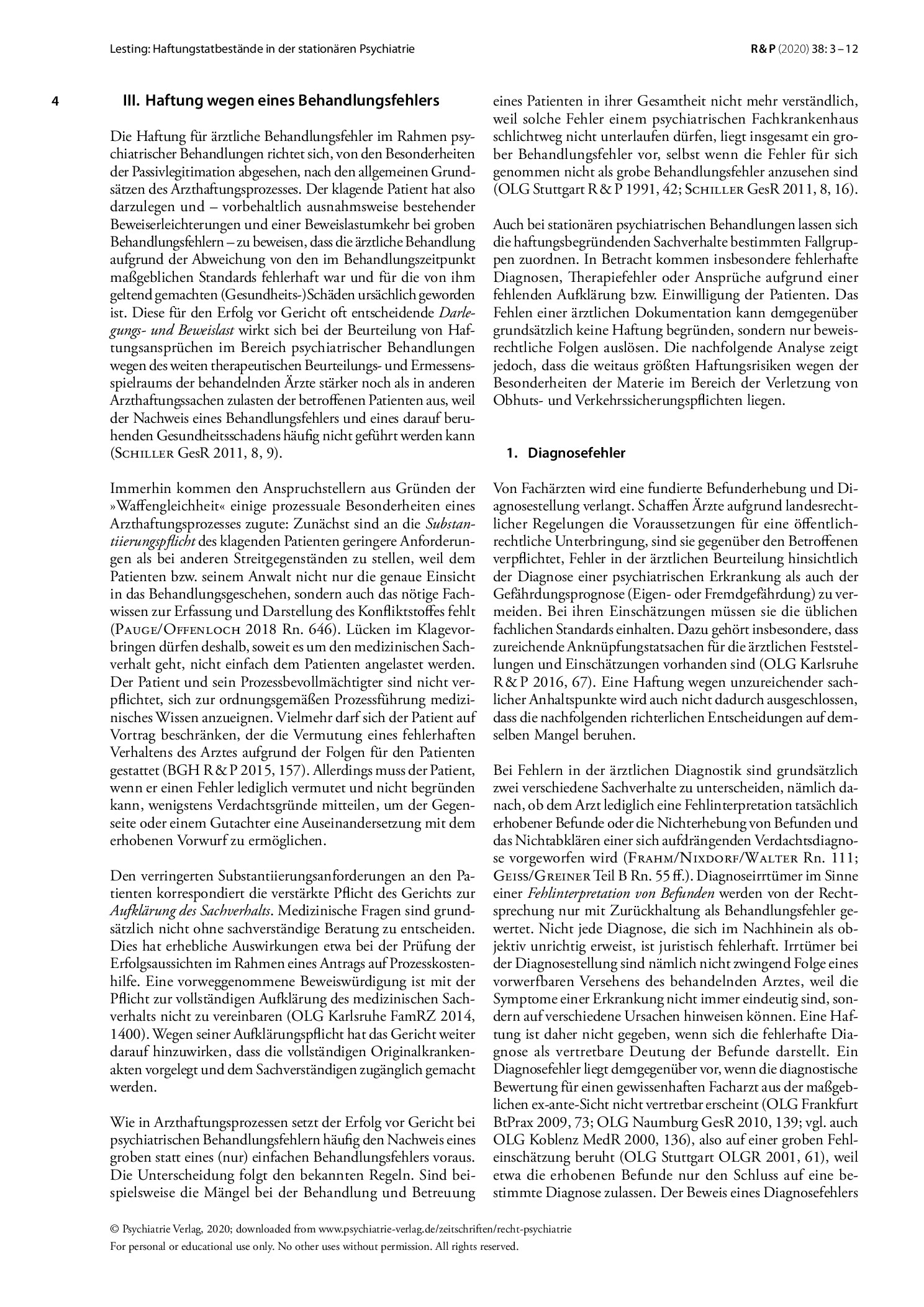 Vorschauseite 2: Haftungstatbestände in der stationären Psychiatrie