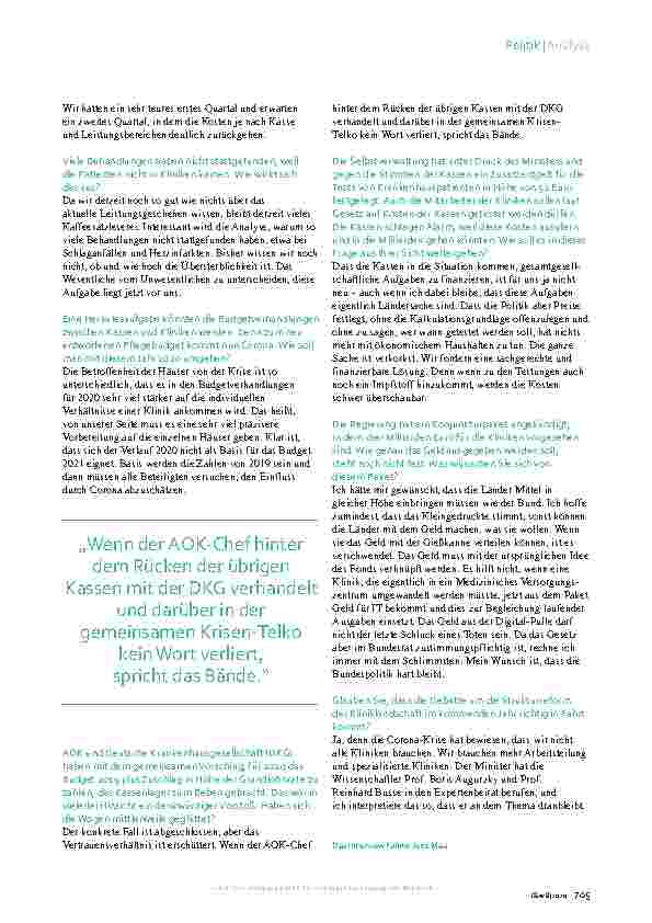 Vorschauseite 2: Franz Knieps: „Das Vertrauen zur AOK ist erschüttert“