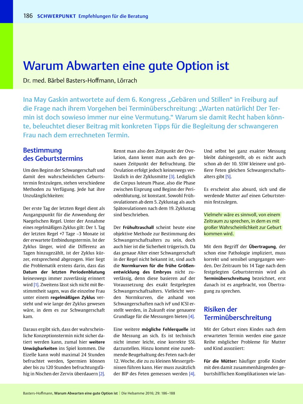 Vorschauseite 1: Warum Abwarten eine gute Option ist