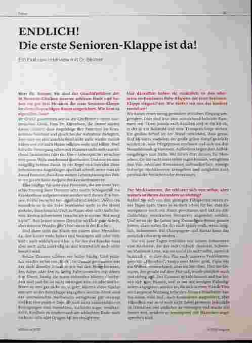 Vorschauseite 1: ENDLICH! Die erste Senioren-Klappe ist da!