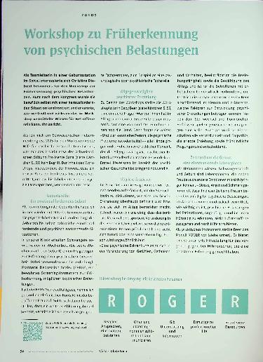 Vorschauseite 1: Workshop zu Früherkennung von psychischen Belastungen