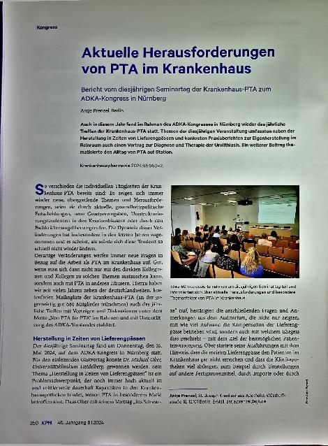 Vorschauseite 1: Aktuelle Herausforderungen von PTA im Krankenhaus