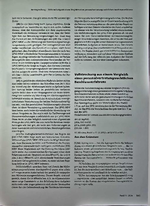 Vorschauseite 3: Auslegungsmaßstäbe für die Mitteilung eines Personalrats, ob er die Zustimmung zu einer Maßnahme verweigert.