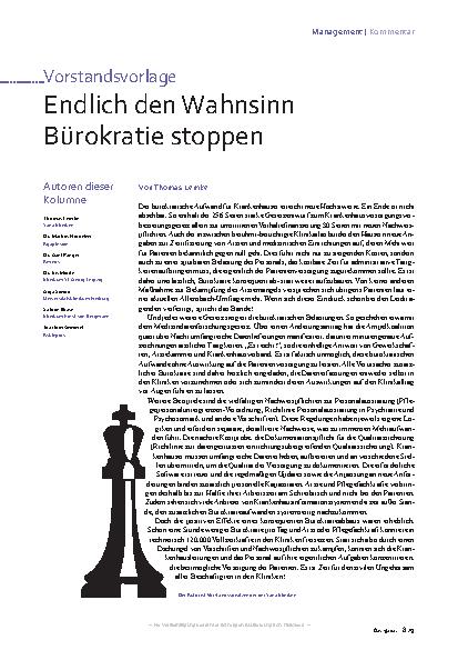 Vorschauseite 1: Endlich den Wahnsinn der Bürokratie stoppen