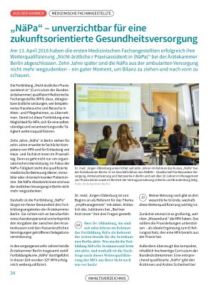 Vorschauseite 1: „NäPa“ – unverzichtbar für eine zukunftsorientierte Gesundheitsversorgung