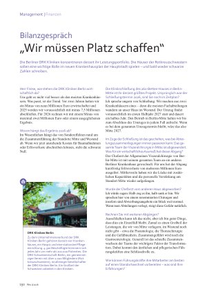 Vorschauseite 1: Bilanzgespräch „Wir müssen Platz schaffen“