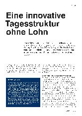 Vorschauseite 1: Eine innovative Tagesstruktur ohne Lohn