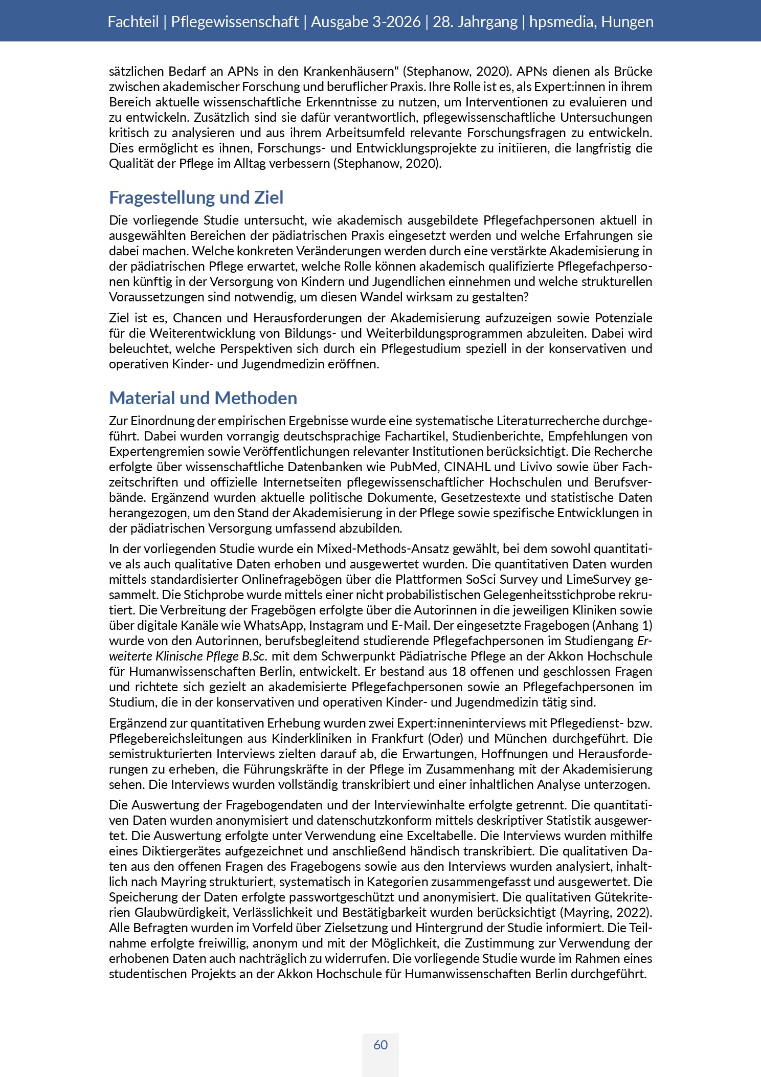 Vorschauseite 3: Akademisierung in der pädiatrischen Pflege: Chancen, Herausforderungen und Auswirkungen auf die Patientenversorgung