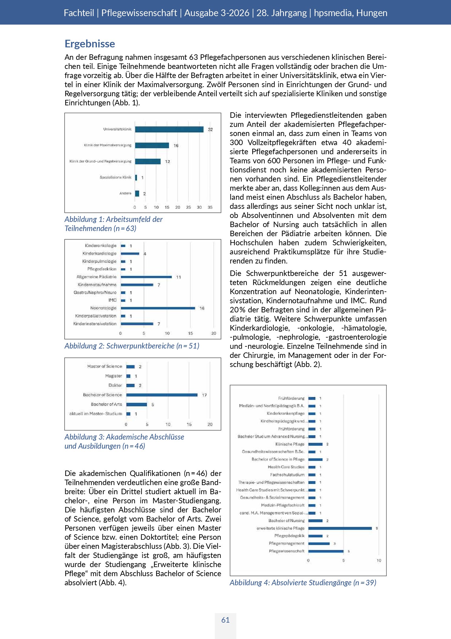 Vorschauseite 4: Akademisierung in der pädiatrischen Pflege: Chancen, Herausforderungen und Auswirkungen auf die Patientenversorgung
