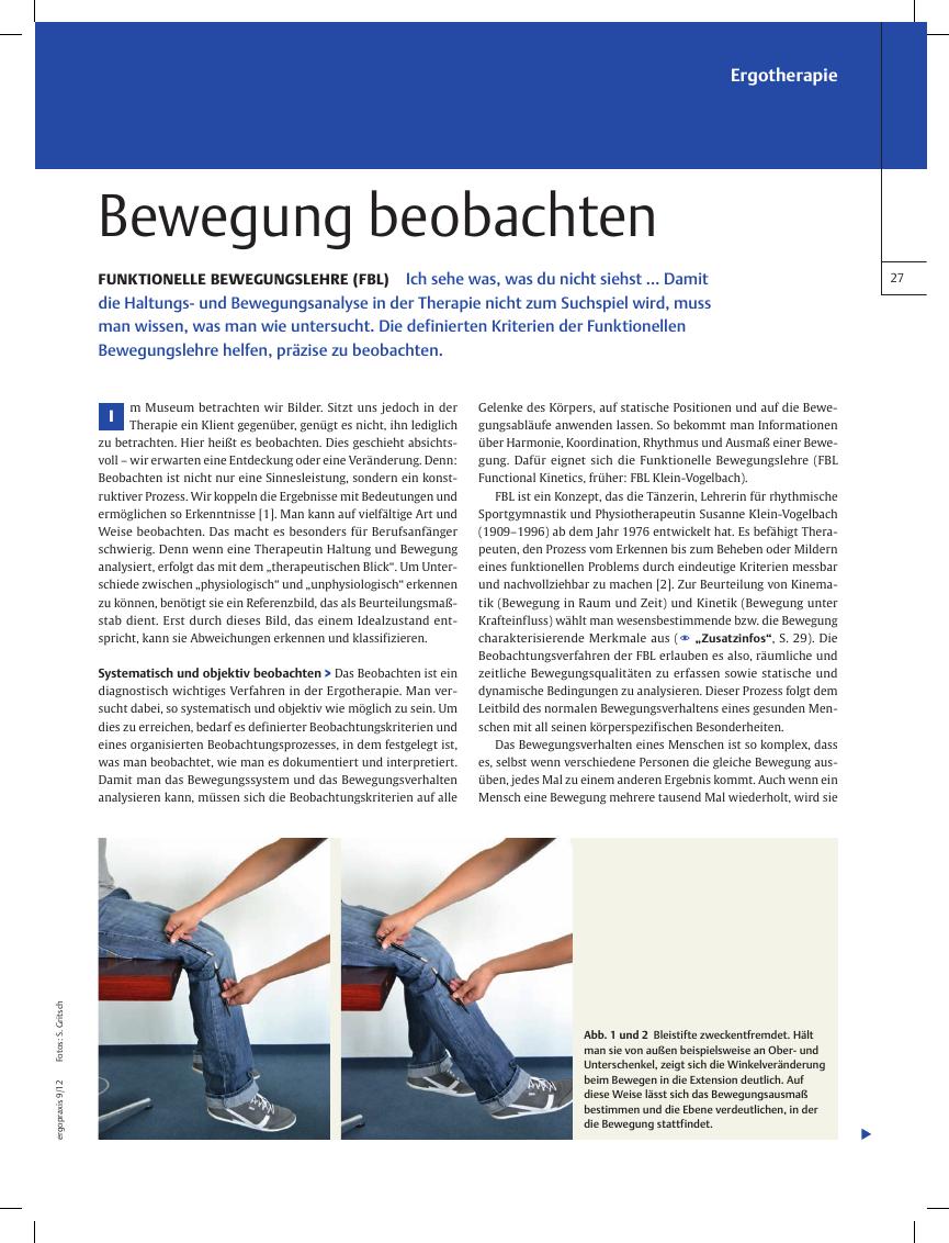 Vorschauseite 1: Funktionelle Bewegungslehre (FBL)? Bewegung beobachten