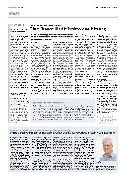 Vorschauseite 1: Eine Chance für die Professionalisierung