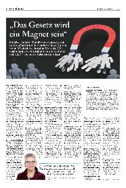 Vorschauseite 1: „Das Gesetz wird ein Magnet sein.“