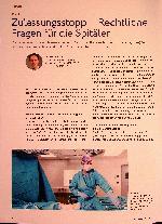 Vorschauseite 1: Zulassungsstopp - Rechtliche Fragen für die Spitäler