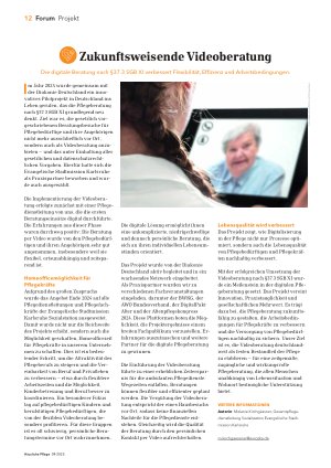 Vorschauseite 1: Zukunftsweisende Videoberatung