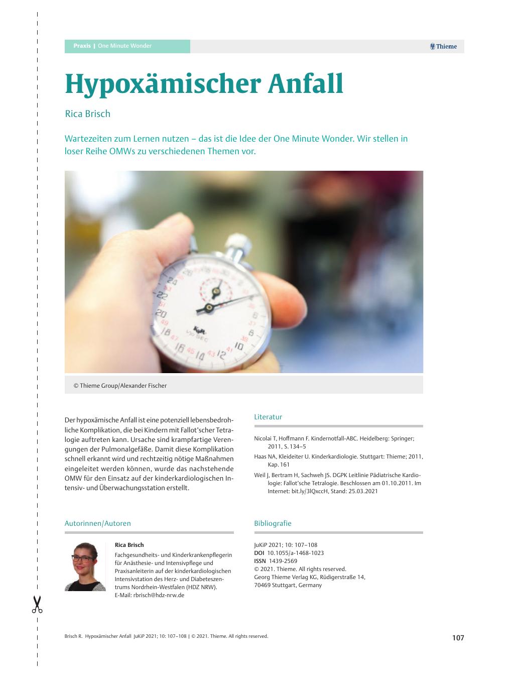 Vorschauseite 1: Hypoxämischer Anfall