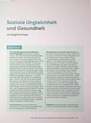 Vorschauseite 1: Soziale Ungleichheit und Gesundheit