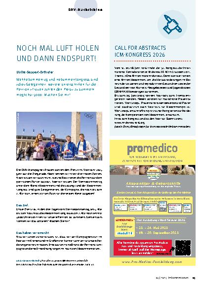 Vorschauseite 1: Nochmal Luft holen und dann Endspurt