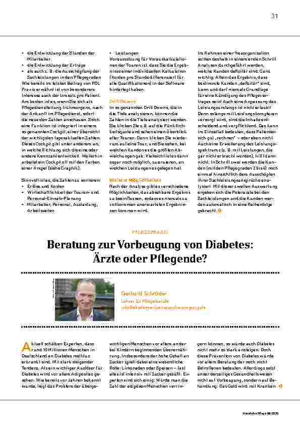Vorschauseite 1: Beratung zur Vorbeugung von Diabetes: Ärzte oder Pflegende?