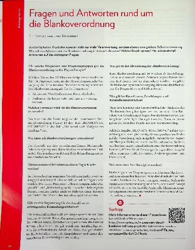 Vorschauseite 1: Fragen und Antworten rund um die Blankoverordnung