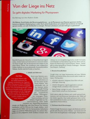 Vorschauseite 1: Von der Liege ins Netz So geht digitales Marketing für Physiopraxen