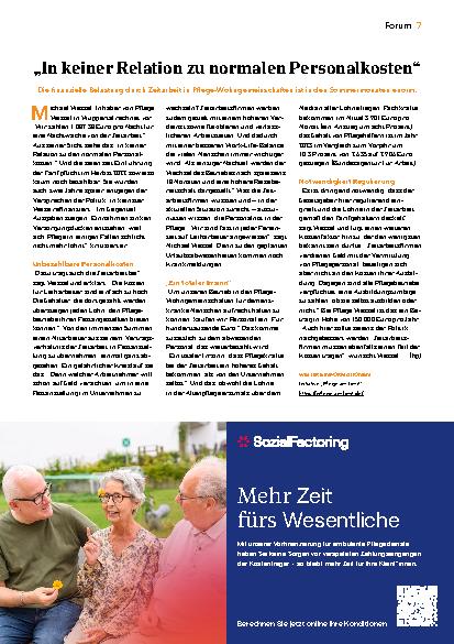 Vorschauseite 1: „In keiner Relation zu normalen Personalkosten“