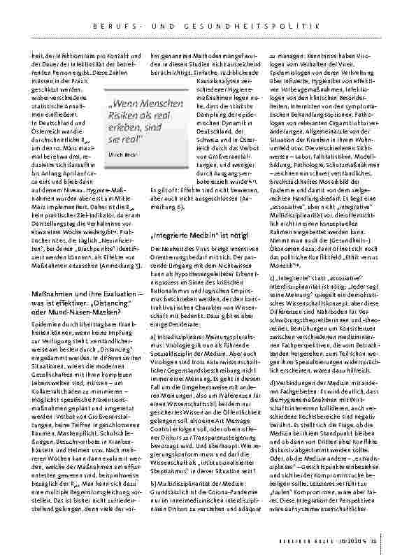 Vorschauseite 3: COVID-19: Medizin, Politik und Öffentlichkeit