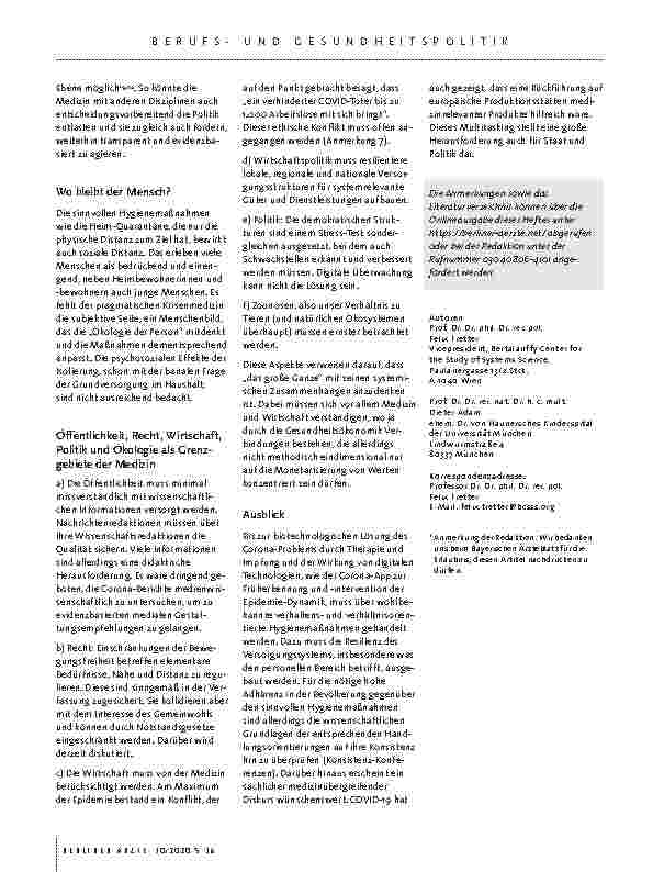 Vorschauseite 4: COVID-19: Medizin, Politik und Öffentlichkeit