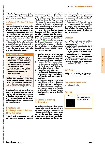 Vorschauseite 2: Blitzwortlesetraining digital