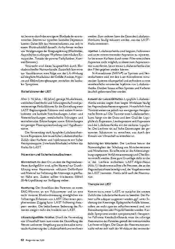 Vorschauseite 3: Systemische Lokalanästhetika-Intoxikation: Eine seltene, aber lebensbedrohliche Komplikation