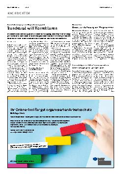 Vorschauseite 1: Bundesrat will Korrekturen