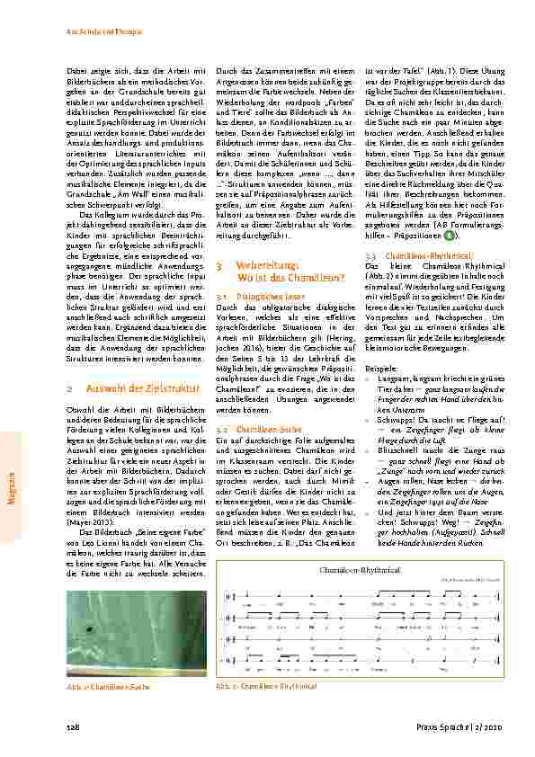 Vorschauseite 2: Das Bilderbuch als Türöffner ins inklusive Klassenzimmer. Sprachförderung mit dem Bilderbuch „Seine eigene Farbe“ von Leo Lionni.