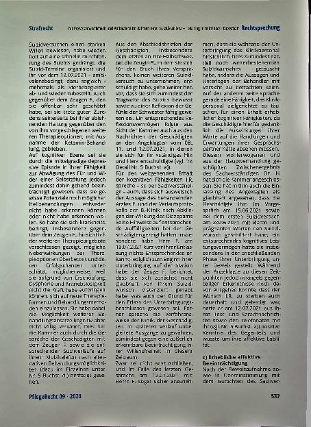 Vorschauseite 4: Zur Freiverantwortlichkeit und Ambivalenz im Rahmen einer Suizidassistenz - Totschlag in mittelbarer Täterschaft