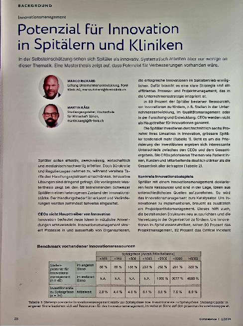 Vorschauseite 1: Potenzial für Innovation in Spitälern und Kliniken