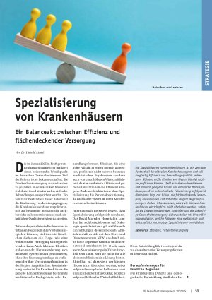 Vorschauseite 1: Spezialisierung von Krankenhäusern Ein Balanceakt zwischen Effizienz und flächendeckender Versorgung
