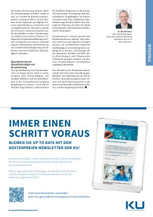Vorschauseite 3: Spezialisierung von Krankenhäusern Ein Balanceakt zwischen Effizienz und flächendeckender Versorgung