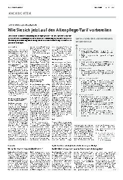 Vorschauseite 1: Wie Sie sich jetzt auf den Altenpflege-Tarif vorbereiten
