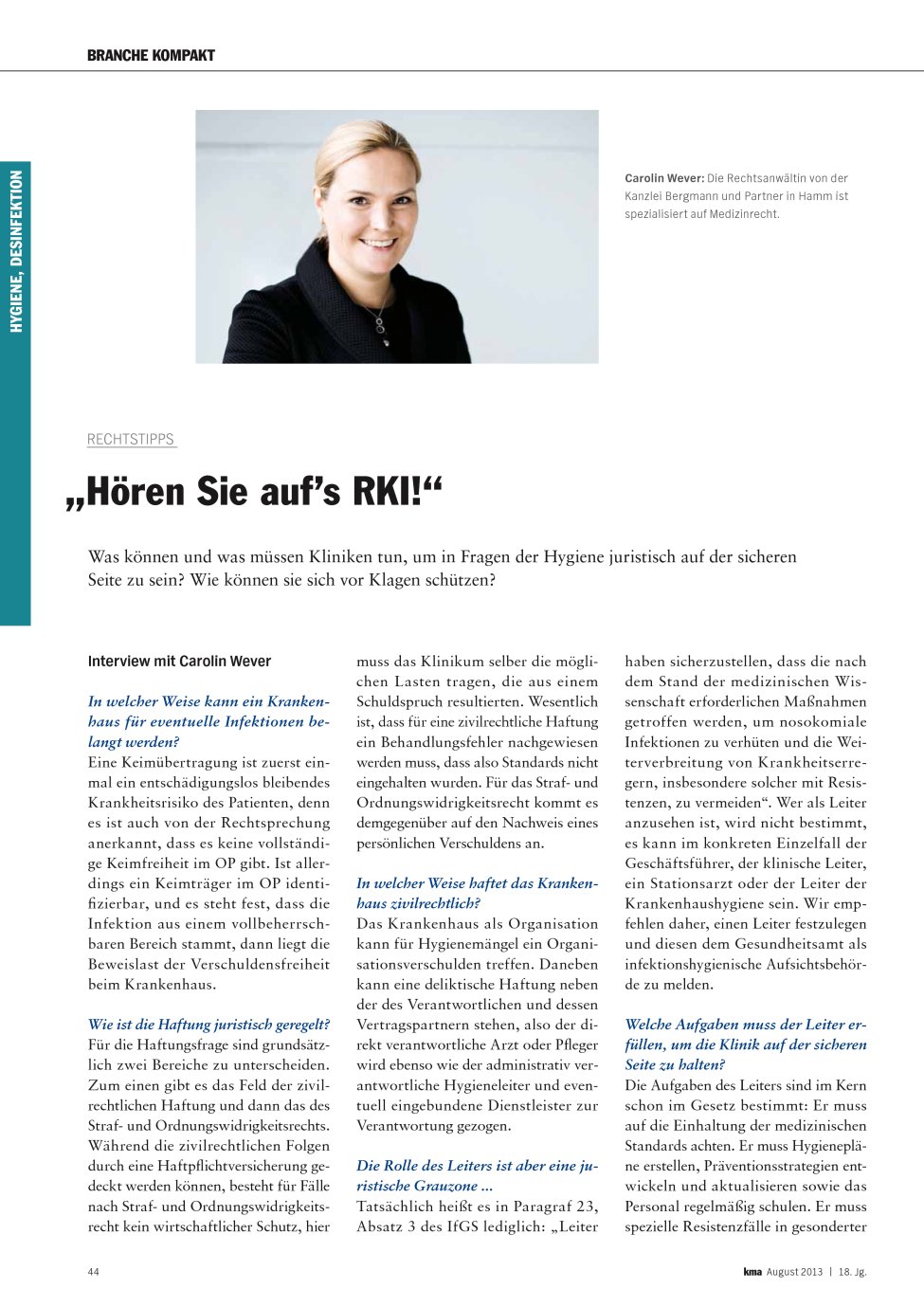 Vorschauseite 1: „Hören Sie auf’s RKI!“