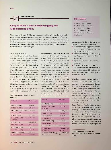 Vorschauseite 1: Copy & Paste - der richtige Umgang mit Medikationsplänen?