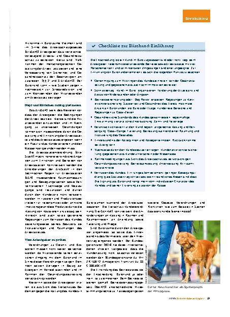 Vorschauseite 2: Bürohunde aus Sicht des Arbeitsschutzes - Vierbeiner willkommen? !