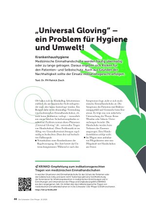 Vorschauseite 1: „Universal Gloving“ – ein Problem für Hygiene und Umwelt!