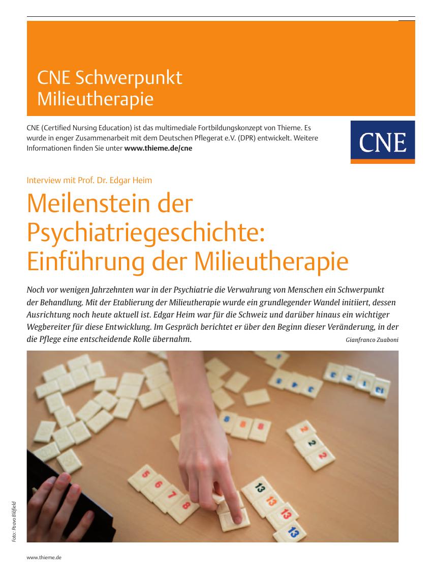 Vorschauseite 1: Meilenstein der Psychiatriegeschichte: Einführung der Milieutherapie