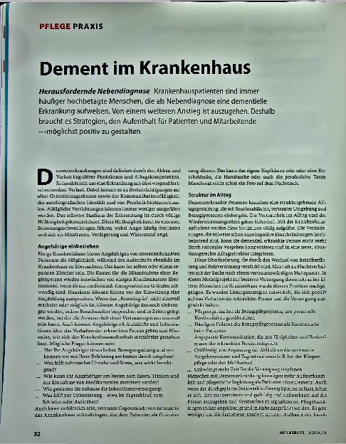 Vorschauseite 1: Dement im Krankenhaus