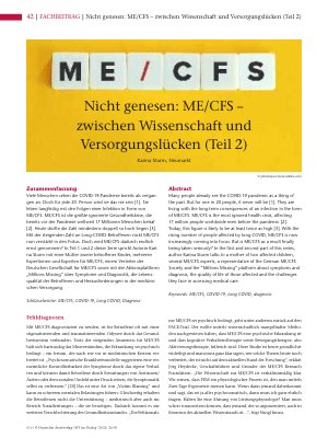 Vorschauseite 1: Nicht genesen: ME/CFS – zwischen Wissenschaft und Versorgungslücken (Teil 2)