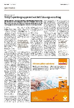 Vorschauseite 1: DGQ-Expertengruppe entwickelt Lösungsvorschlag