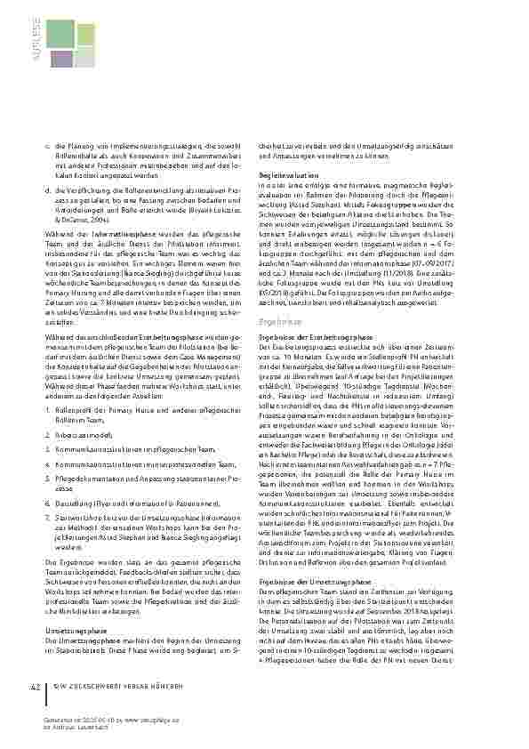 Vorschauseite 3: Primary Nursing in der onkologischen Pflege - Ein Erfahrungsbericht zur Implementierung an einer Universitätsklinik