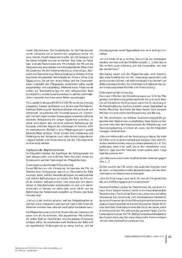Vorschauseite 4: Primary Nursing in der onkologischen Pflege - Ein Erfahrungsbericht zur Implementierung an einer Universitätsklinik