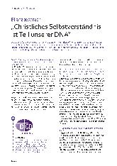 Vorschauseite 1: Bilanzgespräch „Christliches Selbstverständnis ist Teil unserer DNA“