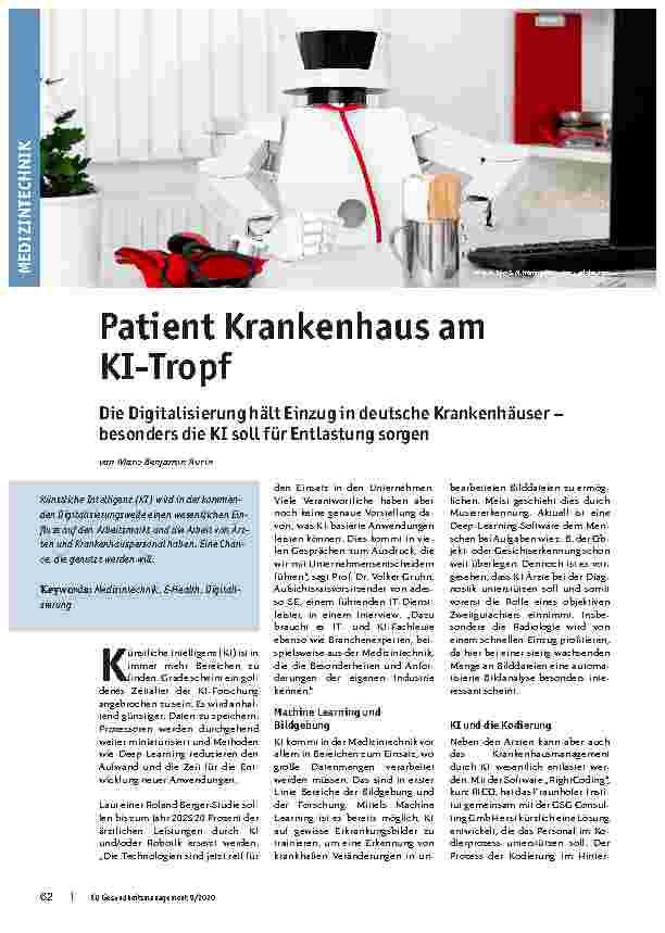 Vorschauseite 1: Patient im Krankenhaus am Tropf